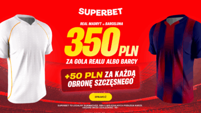 Bonus 350 PLN za gola Realu lub Barcelony + 50 PLN za każdą obronę Szczęsnego