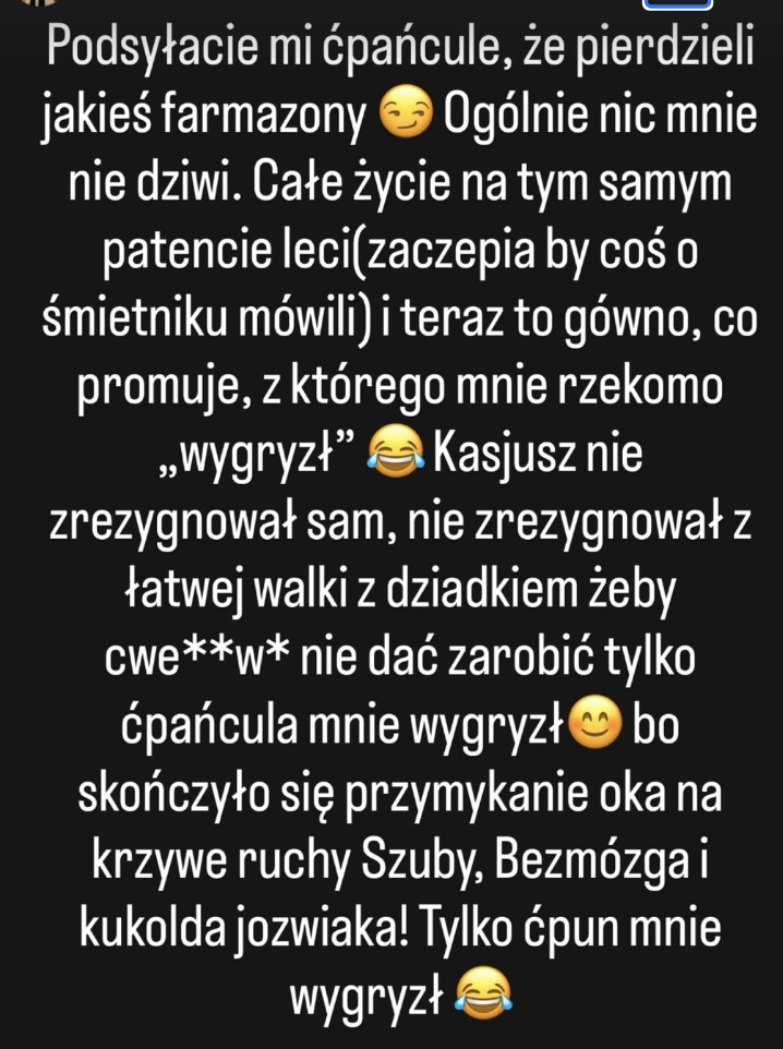Don Kasjo zaprzecza - "Ćpańcula mnie wygryzł"