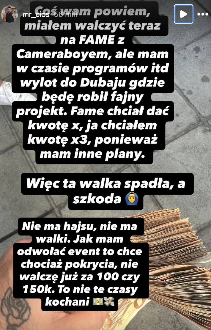 Walka Ciosa i Cameraboya spadła z listy starć FAME 28?