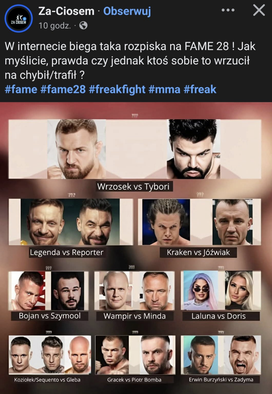 Aż sześć walk rzeczywiście się odbędzie