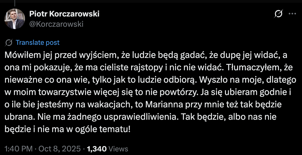 Piotr Korczarowski o Mariannie Schreiber