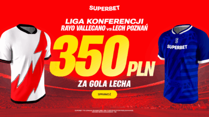 Bonus 350 PLN za gola Lecha Poznań z Rayo Vallecano