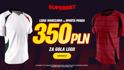 Bonus 350 PLN za gola Legii Warszawa w meczu ze Spartą Praga