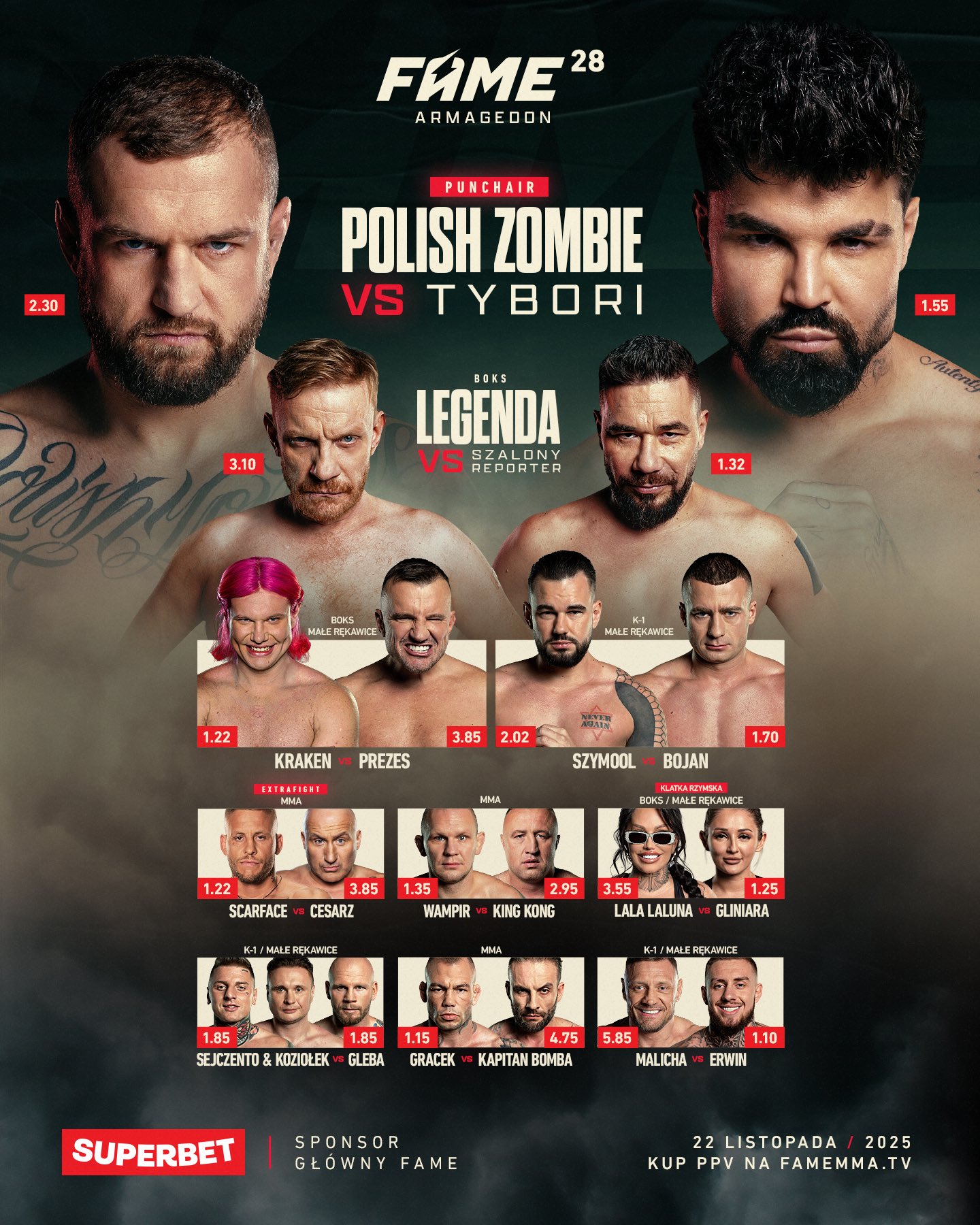 fame mma 28 karta walk