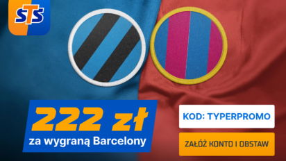 222 PLN w STS za wygraną Barcelony lub Club Brugge!