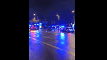 Błękit policyjnych lamp i bijatyka kiboli w Madrycie