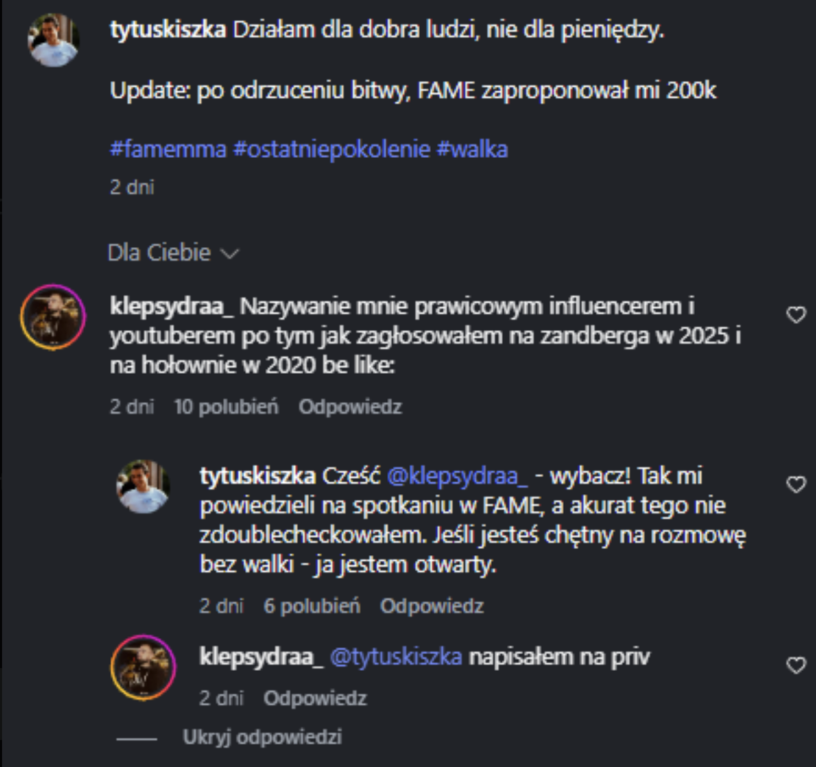 Ostatnie Pokolenie o FAME MMA