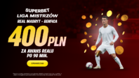 Bonus 400 PLN za awans Realu Madryt do 1/8 finału LM w regulaminowym czasie gry
