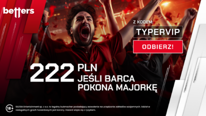 Bonus 222 PLN za wygraną Barcelony z Mallorcą