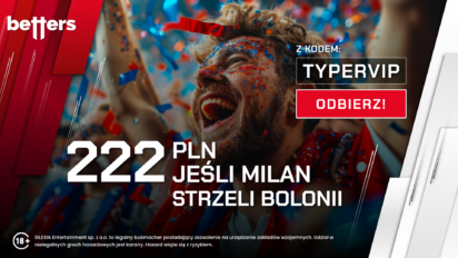 Bonus 222 PLN za gola Milanu z Bologną