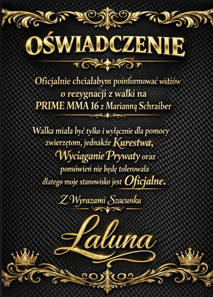 Laluna vs Marianna Schreiber - Walka, która nigdy się nie odbędzie