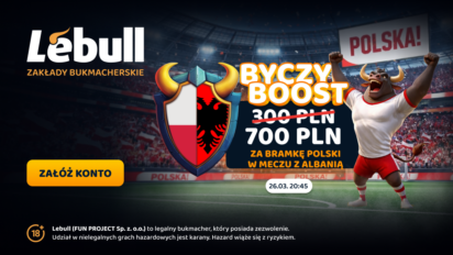 Bonus 700 PLN za gola Polski z Albanią
