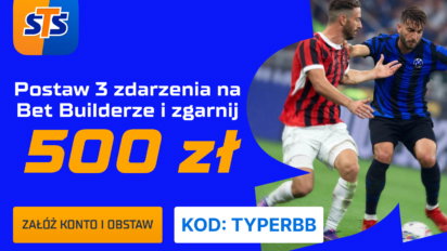 Bonus 500 PLN za kupon betbuilder na mecz AC Milan vs Inter
