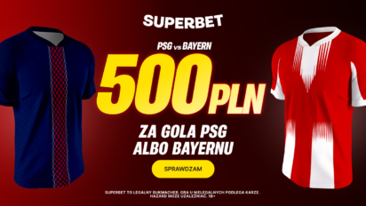 Bonus 500 PLN za gola wybranej drużyny w meczu PSG - Bayern Monachium