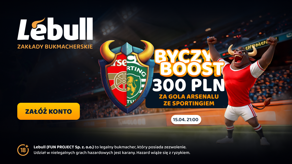 Bonus 300 PLN za gola Arsenalu ze Sportingiem