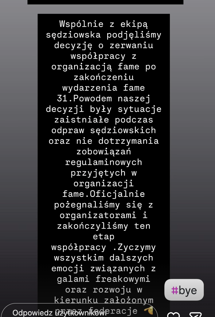 Jarosz o odejściu z FAME MMA