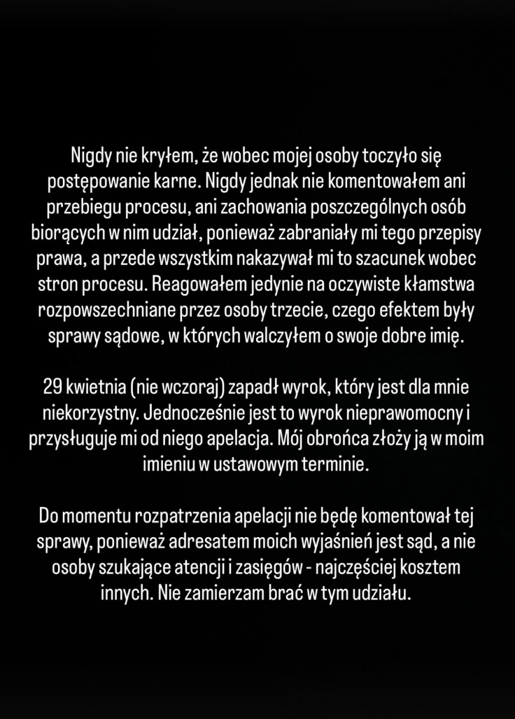 Michał G. zdradza, dlaczego milczał
