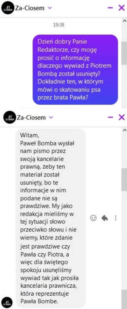 Scarface odpowiada pismem