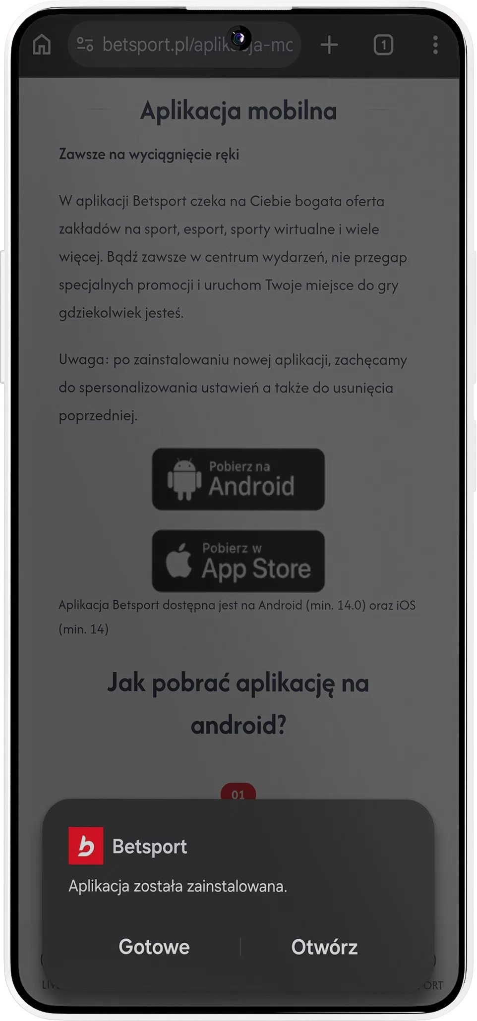 korzystanie z aplikacji betsport