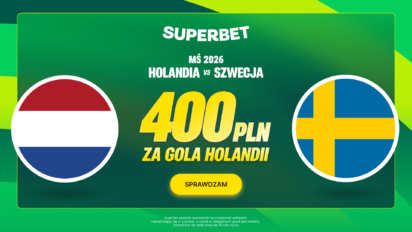 Bonus 400 PLN za gola Holandii ze Szwecją