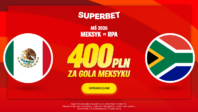 Bonus 400 PLN za gola Meksyku w meczu z RPA