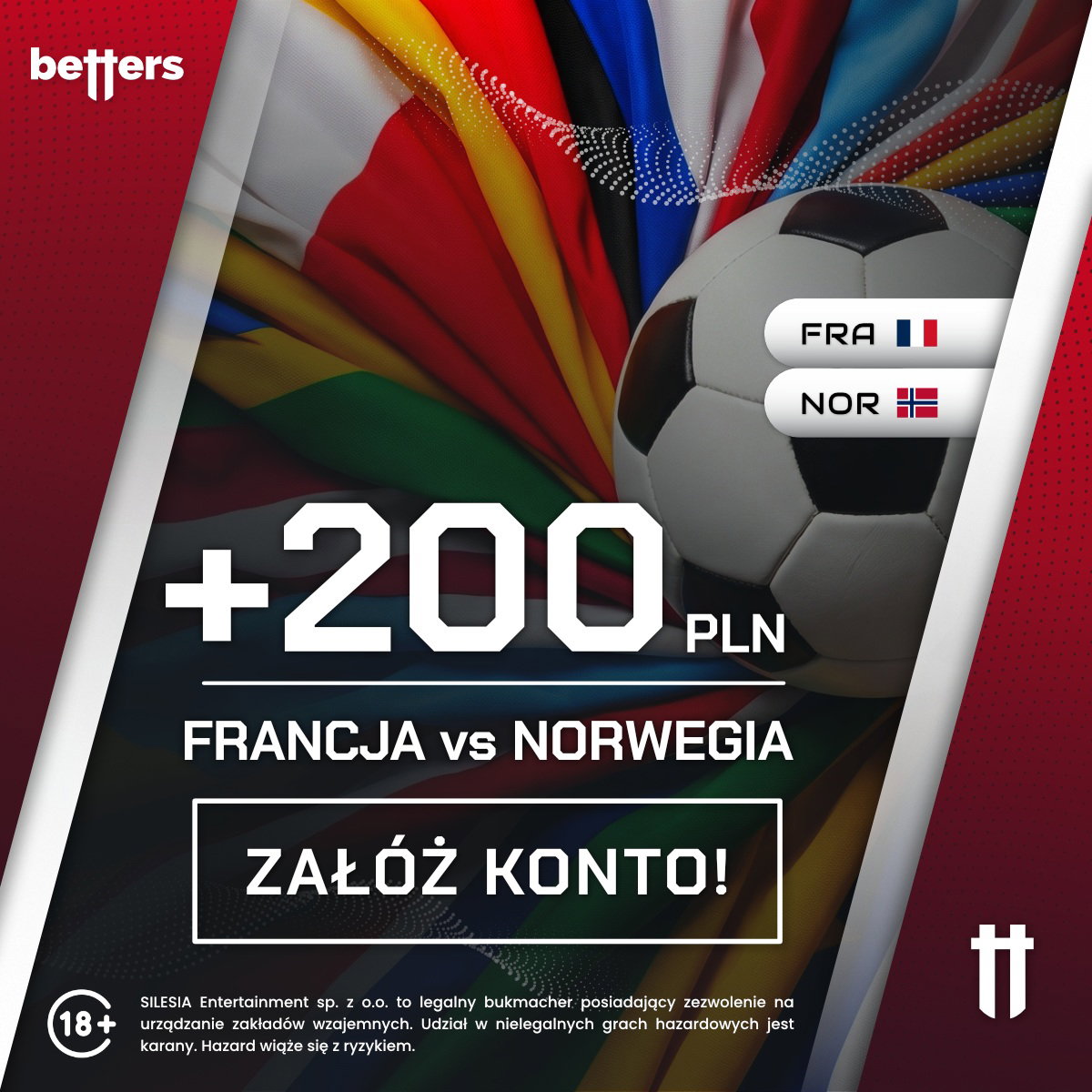 betters bonus na francja vs norwegia