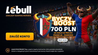 Bonus 700 PLN w Lebull za gola w meczu Francja vs Maroko